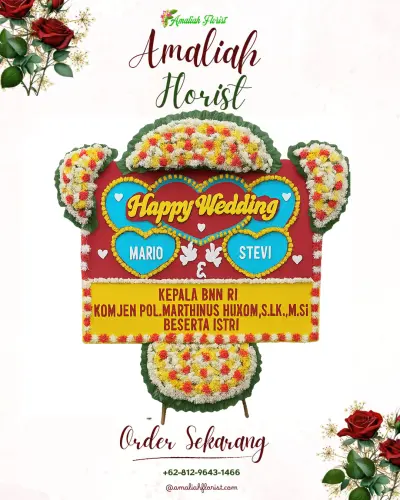 Karangan Papan Bunga Pernikahan di Bojong Loa